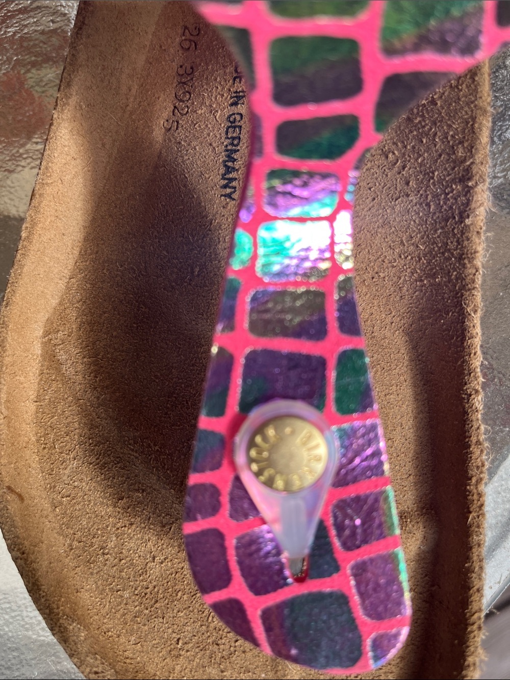 NWT - Birkenstock Gizeh Gator Gleam raspberry sandals size 40 - Picture 4 of 6